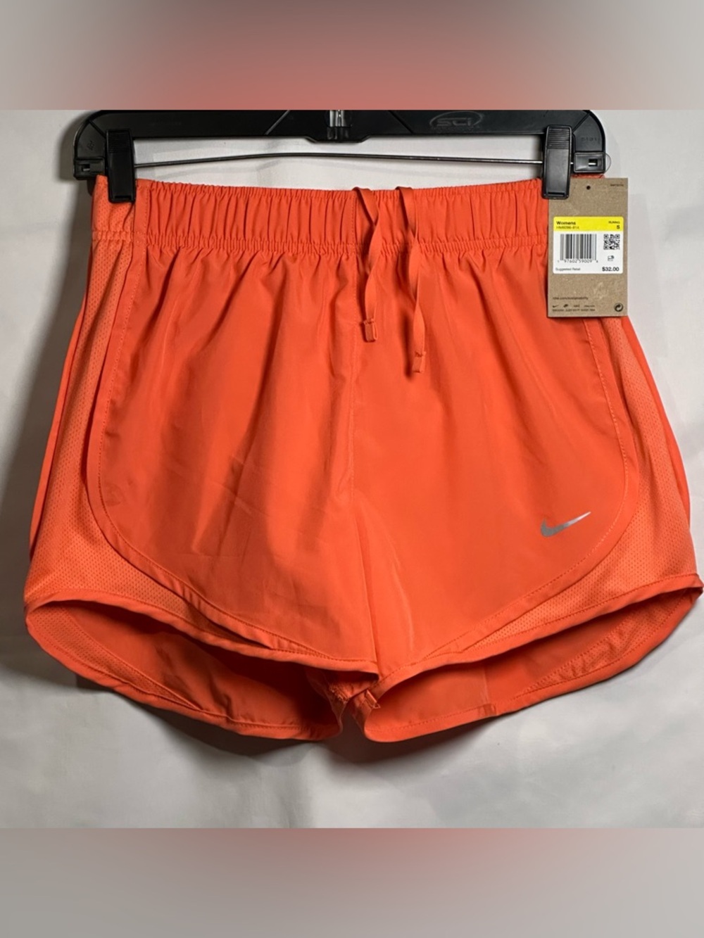 Nike Women's Orange Athletic Running Shorts with Drawstring